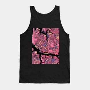 Norfolk Map Pattern in Purple & Pink Tank Top